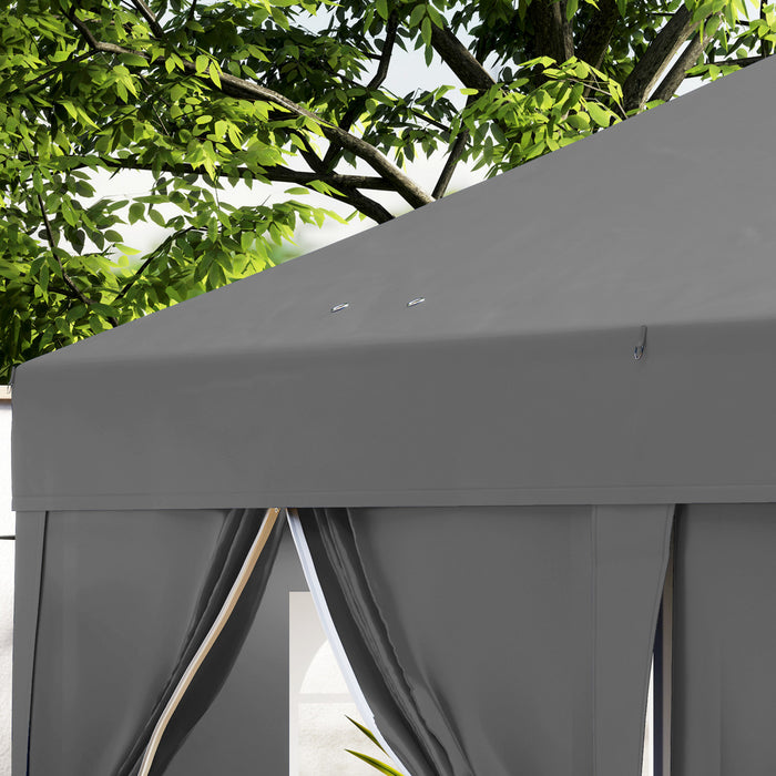 Outsunny Tente Exterieure Facile A Plier Gazebo De Fete 10'x20', Noir