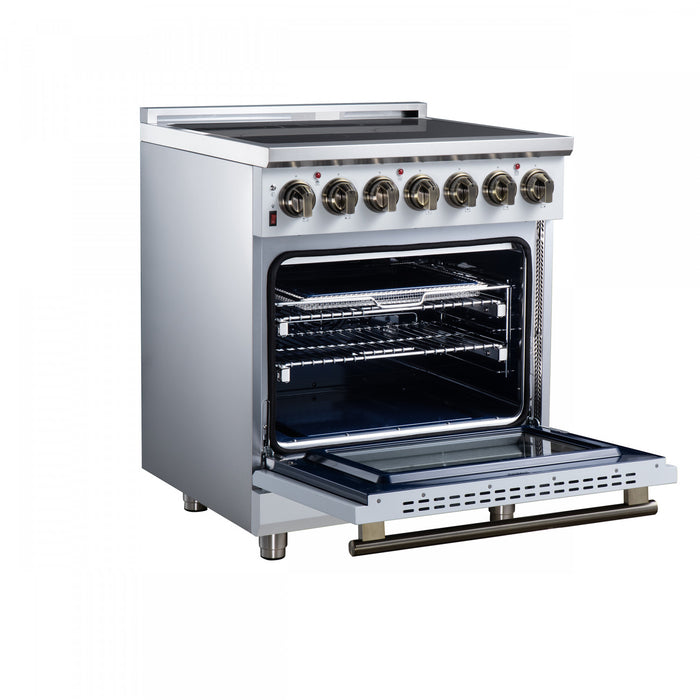 Cuisiniere electrique Massimo de 30 po, 5 foyers radiants, 4,32 pi³, blanc - FFSEL6020-30WHT