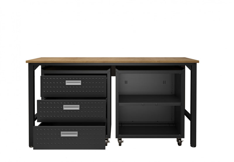 Ensemble de garage moderne Fortress 3 pieces en gris charbon