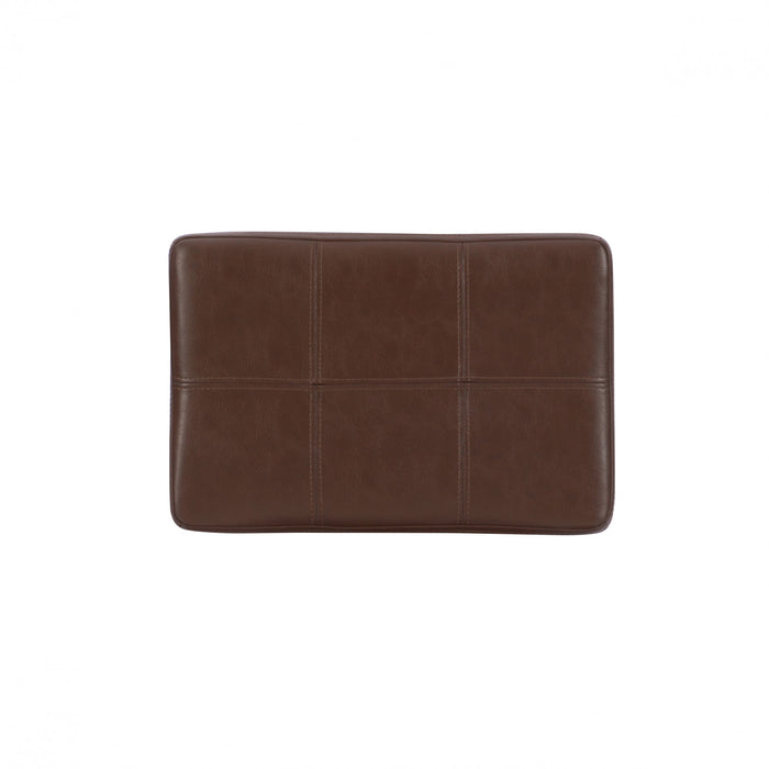 Tabouret Claridge de hauteur comptoir en similicuir et sans dossier - cognac