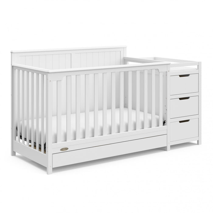 Graco Hadley Lit de bebe convertible 5-en-1 avec table a langer et tiroir - Blanc