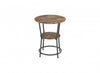 Table de bout avec 1 tablette - dessus en bois recyclé brun avec métal noir