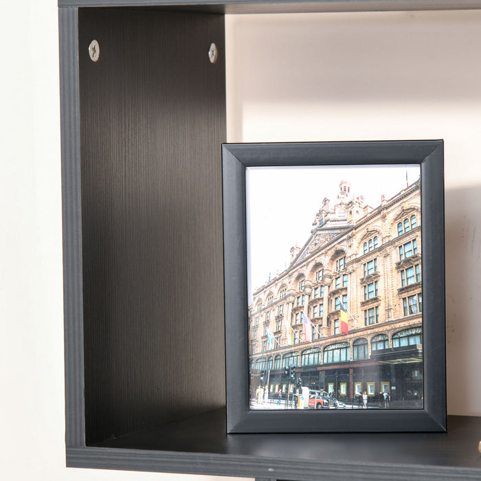 HOMCOM Etagere 6 Niveaux, Organisateur et Separateur de Piece Bois Noir