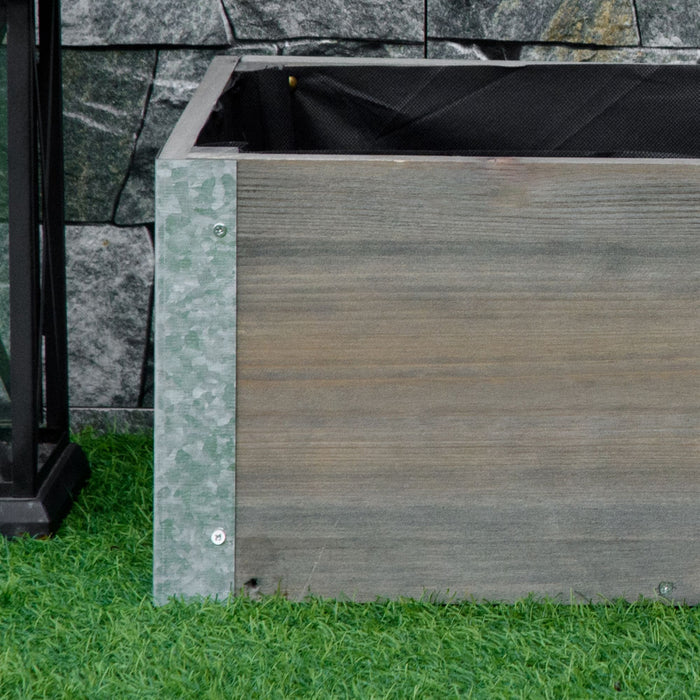 Outsunny Jardiniere En Bois Surelevee Lit De Jardin Mobile Sureleve