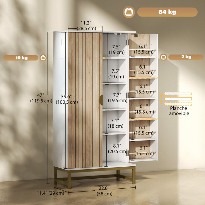 HOMCOM Armoire de cuisine 47\" avec 12 etageres
