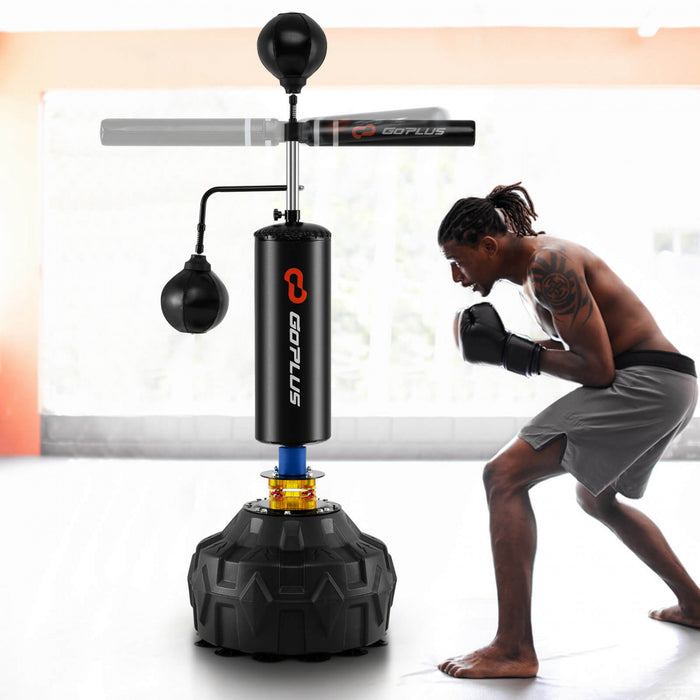 Goplus Boxe Vitesse Entraineur Independant Remplissable 360 ° Barre Tournante Hauteur Reglable