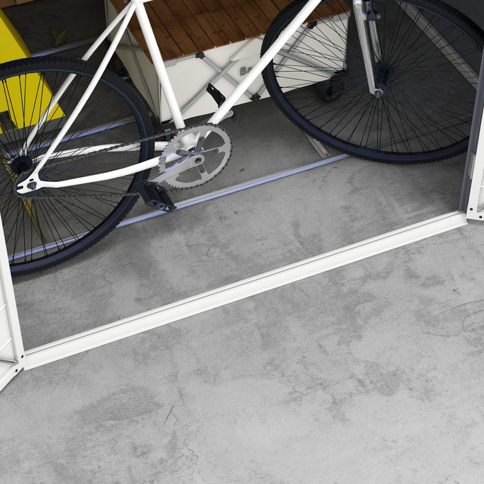 Outsunny Abri De Jardin 8'x6' Porte A Loquet Bouches D'aeration, Gris Fonce