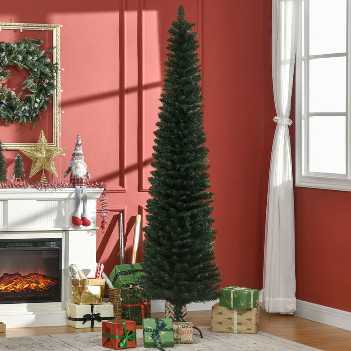 Homcom 7ft Arbre De Noel Artificiel Vacances Crayon Arbre Interieur