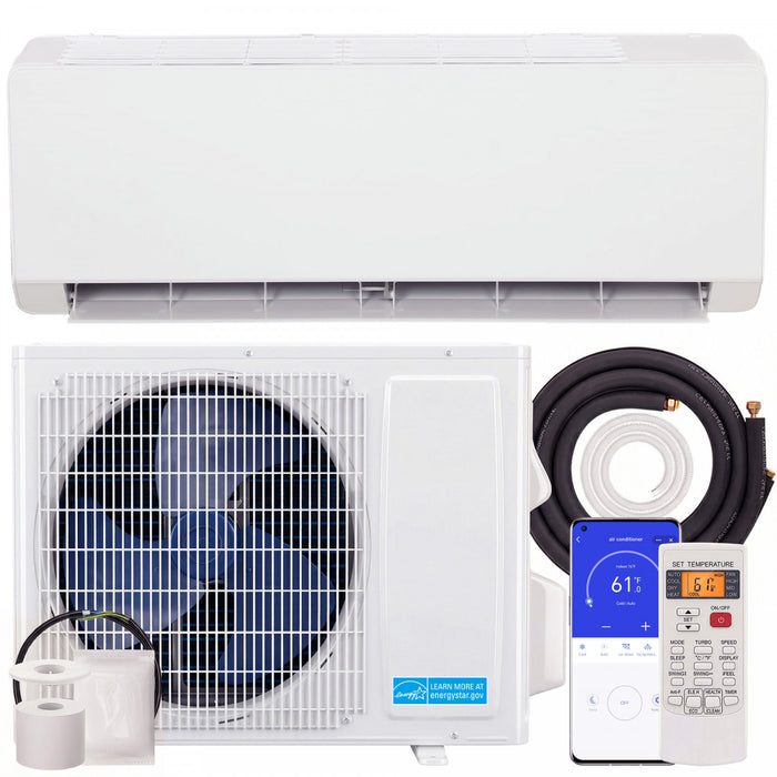 Climatiseur mini split HOMCOM 23 000 BTU, unite AC SEER2 22 avec WiFi