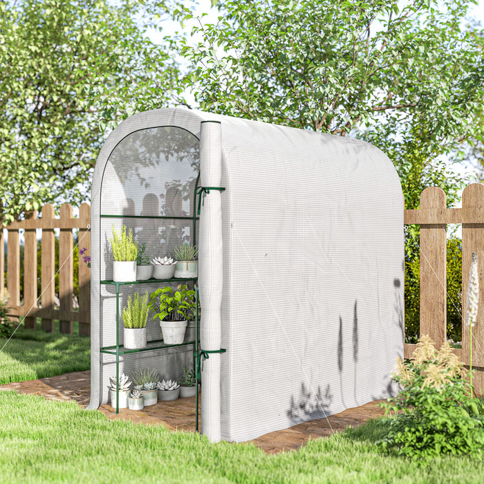 Outsunny Serre Exterieure avec Etageres, Blanc