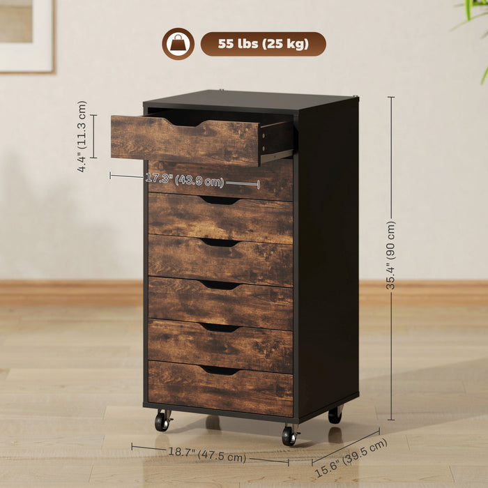 Vinsetto Classeur mobile avec tiroirs, Marron rustique