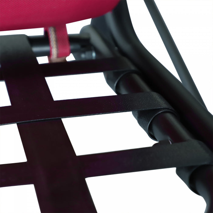 Chaise Pivotante Exterieure Pour Porche En Metal Pour 3 Personnes Avec Auvent Pour Patio Et Jardin Au Bord De La Piscine, Rouge Vin
