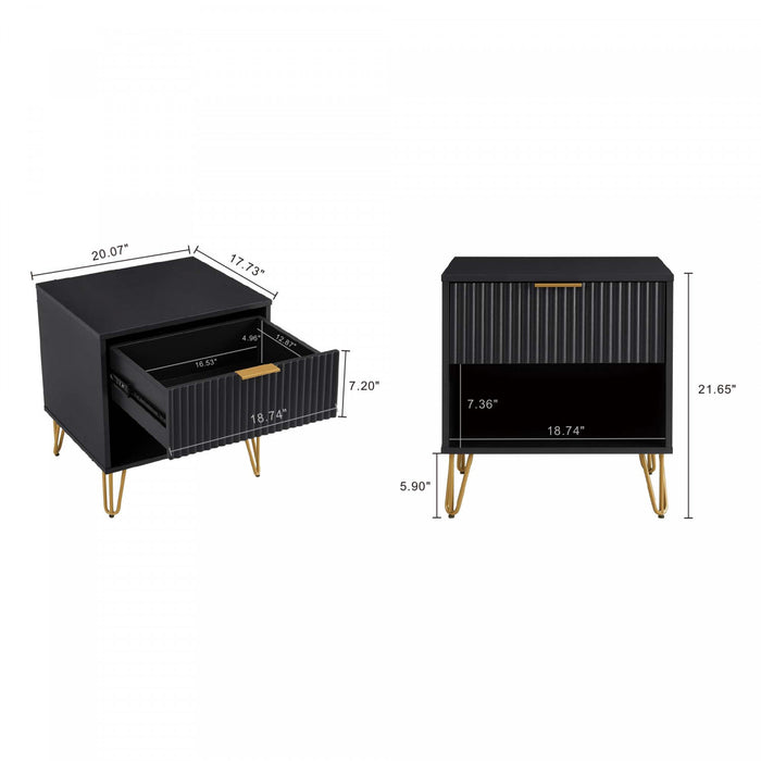 Ensemble moderne de commode 2 pieces Dumbo en noir