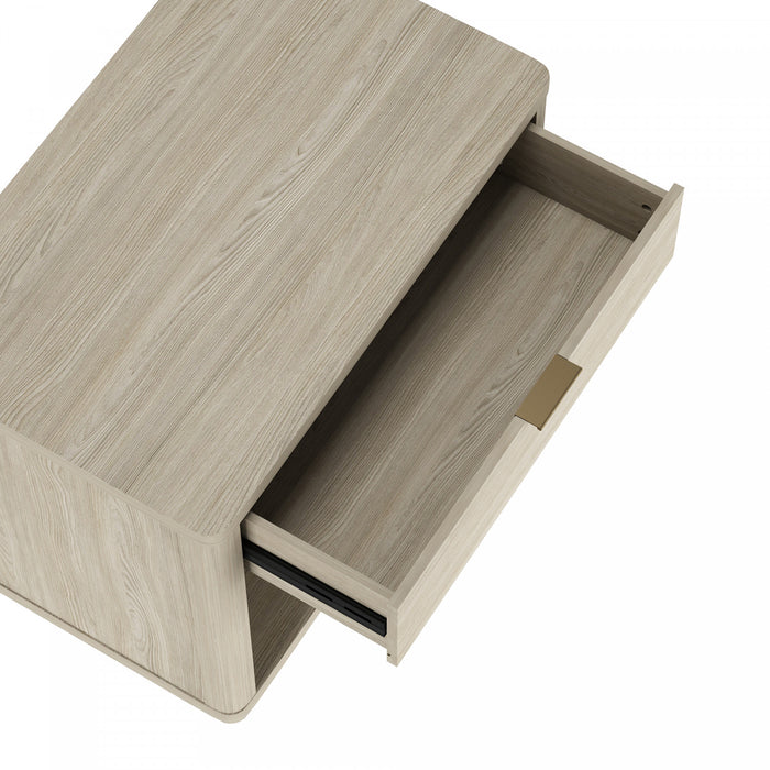 Table de nuit moderne Evelyn 32\" en naturel (1 tiroir) - Lot de 2