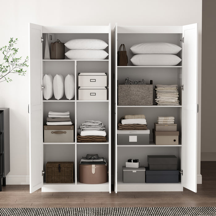Armoire-penderie moderne 2 pieces Cornelia en blanc