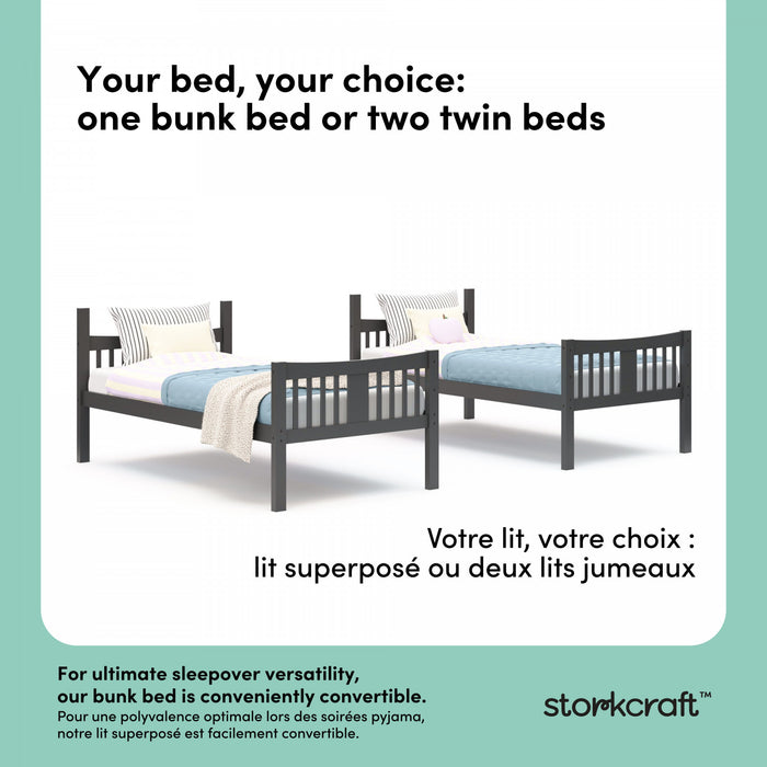 Lit superpose Storkcraft Caribou simple sur simple – Gris