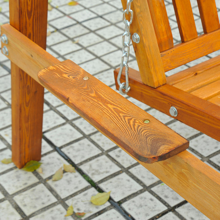 Outsunny 2 Places Balancoire En Bois Hamac Robuste Patio Jardin Exterieur Avec Auvent