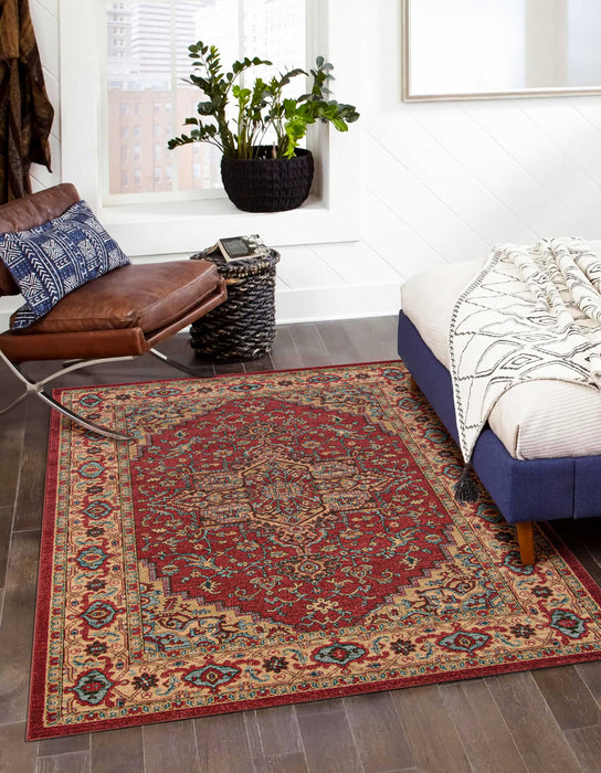 Tapis Traditionnel Elara 9'3\" x 12'6\" en Rouge