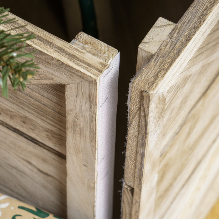 HOMCOM Boite en bois pour base de sapin de Noel 28\", bois vieilli clair