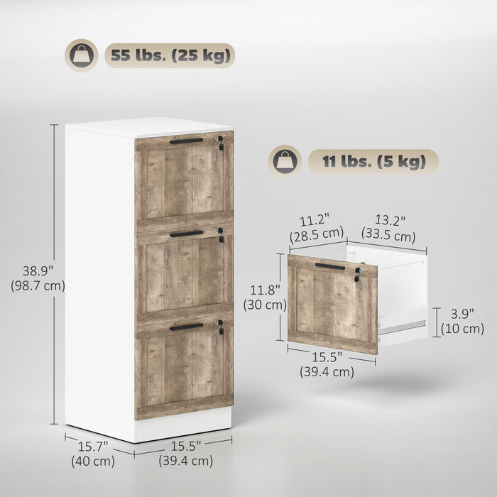 HOMCOM Classeur 4 tiroirs avec serrure, format A4, blanc