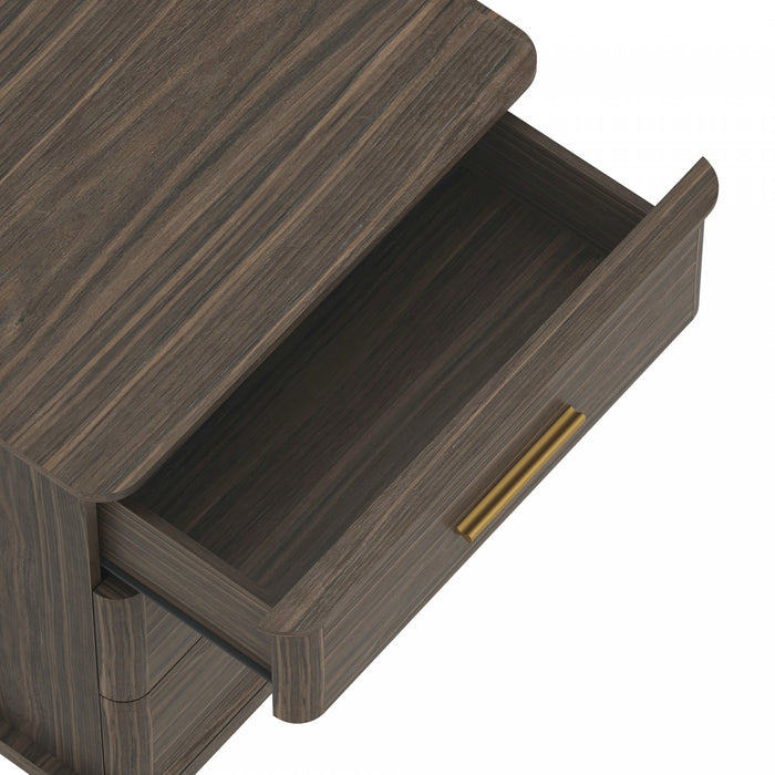 Table de nuit traditionnelle Clifford en noyer (3 tiroirs)