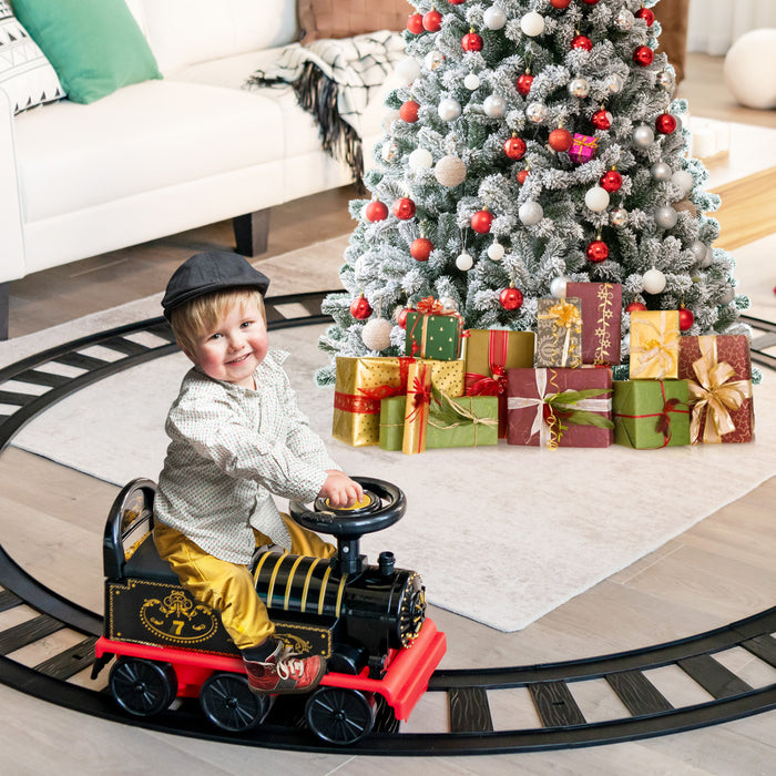 Jouet De Train Motorise Electrique 6v Pour Enfants Sur Train Avec Piste Et 6 Roues Noires