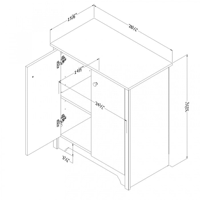 Vito Armoire De Rangement 2 Portes - Noir Solide