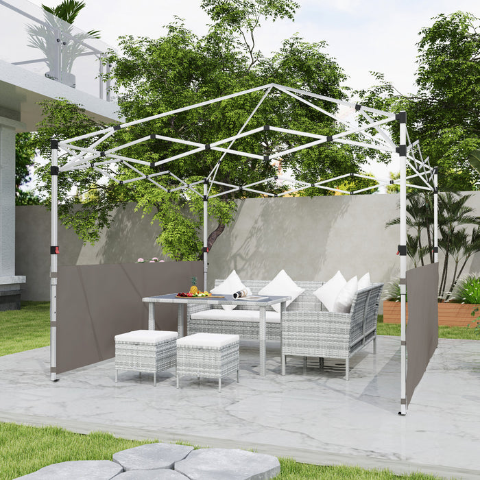 Outsunny 2 Demi-murs D'auvent Pour Auvent De 10' X 10' Ou 10' X 20', Gris