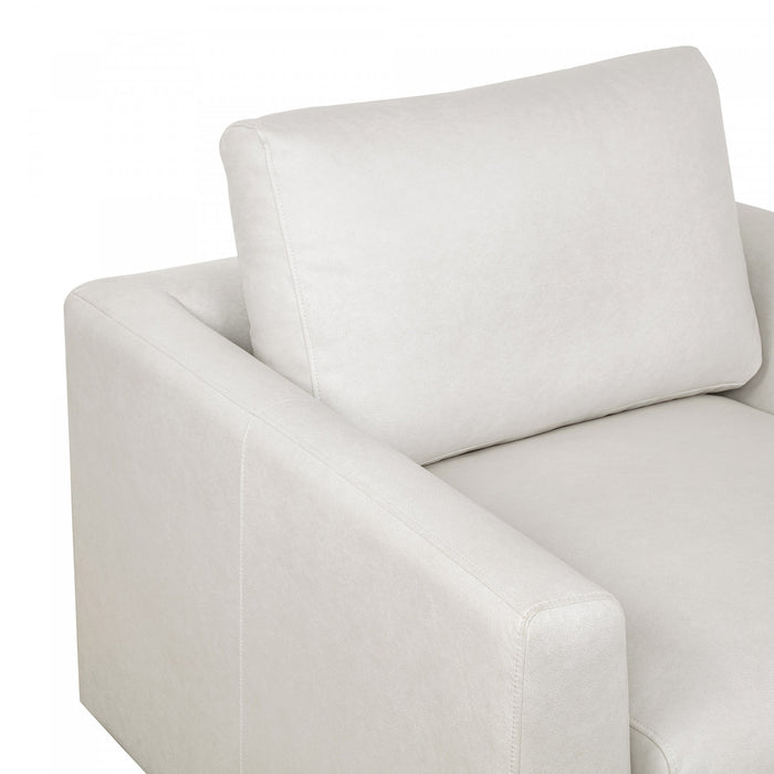 Fauteuil d’appoint contemporain Cleo en tissu creme