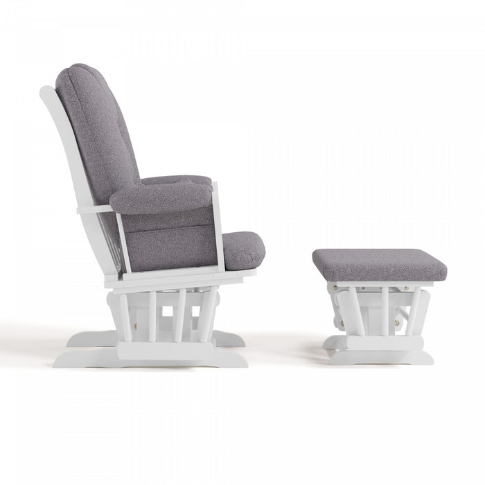 Storkcraft Tuscany Fauteuil bercant et pouf - Blanc avec gris swirl