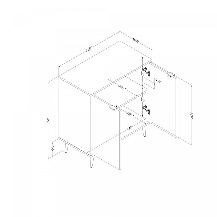 Armoire de rangement Oxford à 2 portes - chêne noir et gris foncé
