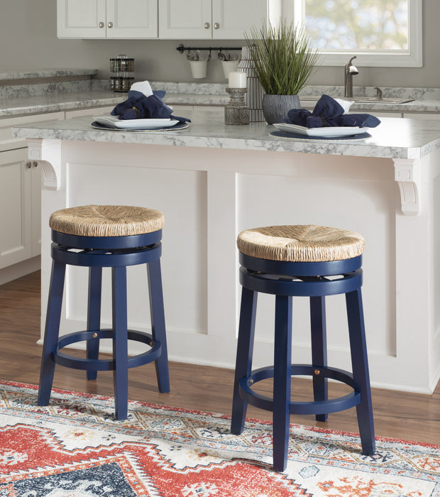 Tabouret Morgan de hauteur comptoir - bleu marine