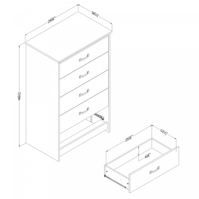 Tassio Commode 5 Tiroirs - Chene Nordique