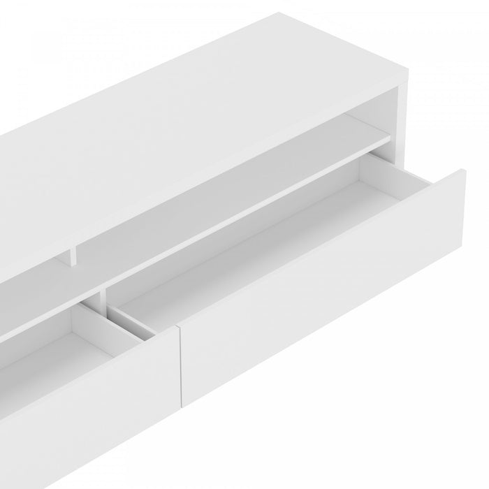 Meuble TV contemporain moderne Duncan 70\" en blanc