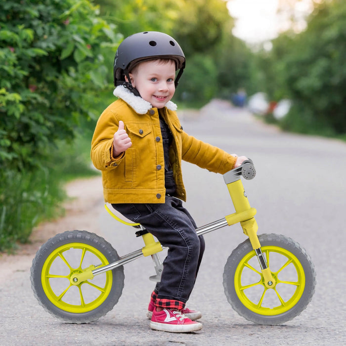 Honeyjoy 12\" Equilibre Velo 2 Roues Velo Pour Enfants Avec Siege Reglable Vert