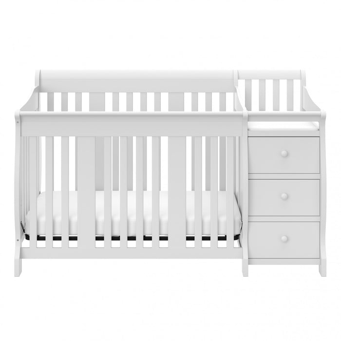 Storkcraft Portofino Lit de bebe convertible 4-en-1 avec table a langer - Blanc