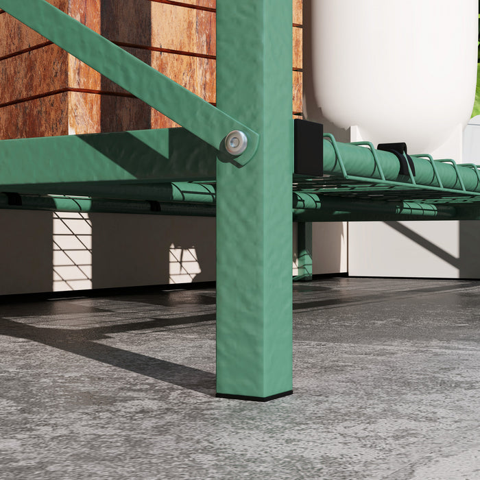 Outsunny Jardiniere Surelevee en Metal avec Housse, Vert fonce