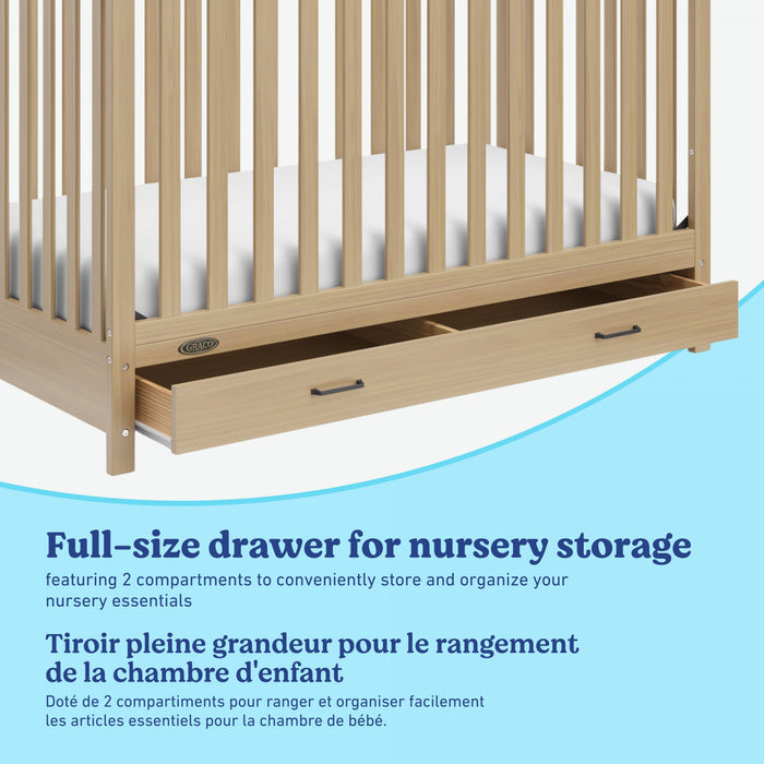 Graco Benton Lit de bebe convertible 5-en-1 avec tiroir - Bois clair