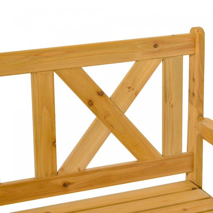 Outsunny Banc D'exterieur En Bois A 2 Places Avec Boite De Rangement