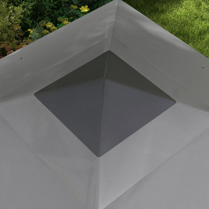 Outsunny 10' X 10' Tente De Fete Pliable Pop Up Canopy Avec Filets, Grise