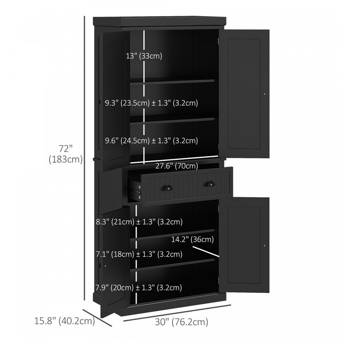 HOMCOM Armoire de rangement de cuisine en bois Organisateur