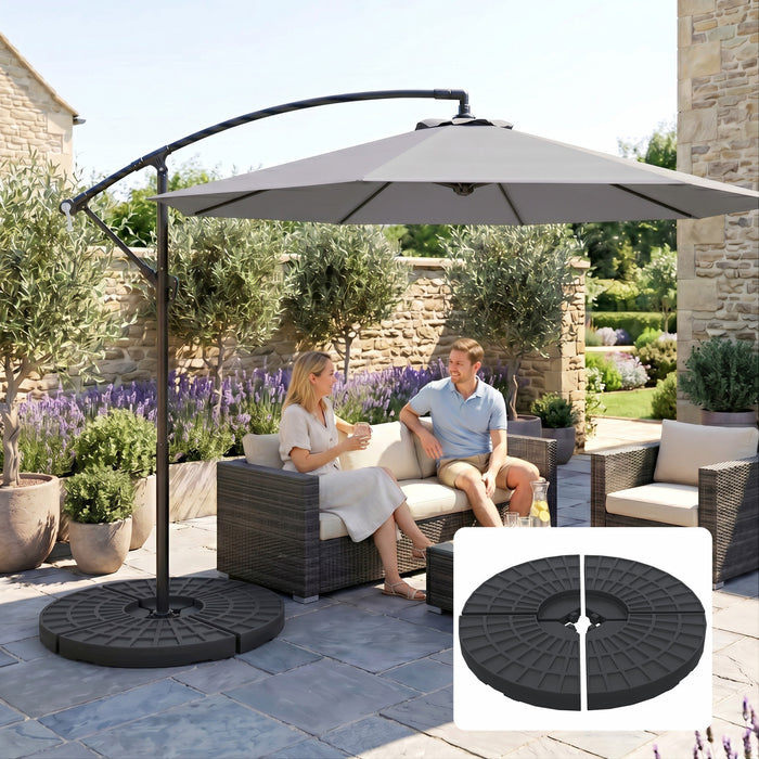Outsunny - Lot de 4 poids pour pied de parasol - Support pour parasol d'exterieur