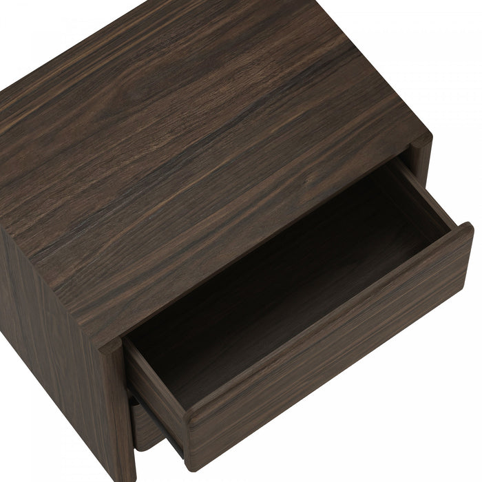 Table de nuit moderne Linda 24\" en noyer brun (2 tiroirs)