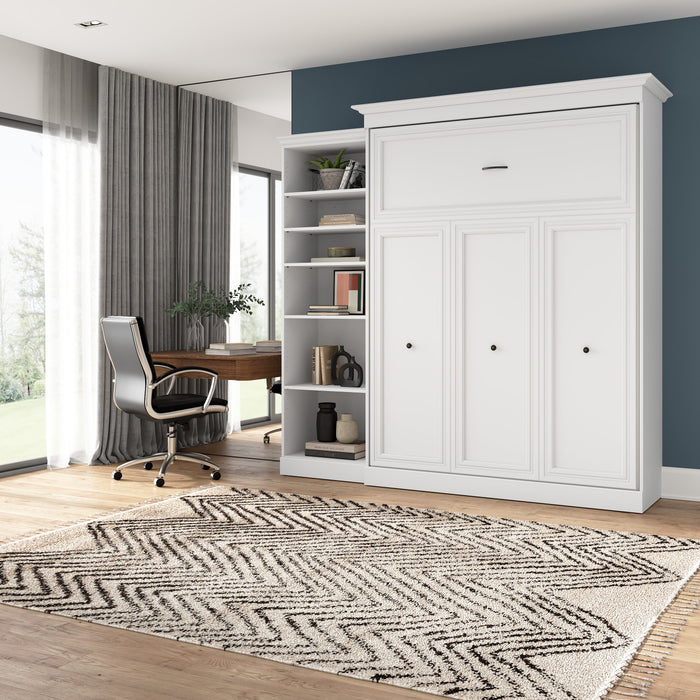 Grand lit escamotable Versatile de Bestar de 92 po (L) avec organisateur de garde-robe - blanc