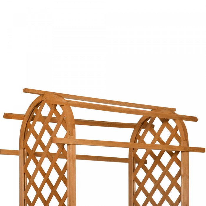 Outsunny Arche De Jardin Bacs A Plantes Arche De Treillis En Bois Brun