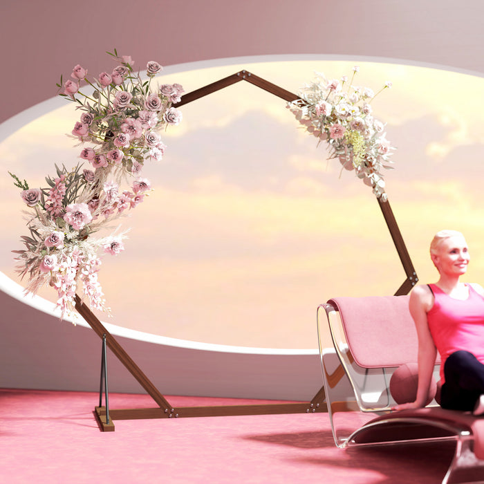 Outsunny Arche De Mariage De 7 Pieds, Arche En Bois Pour Ceremonie, Marron