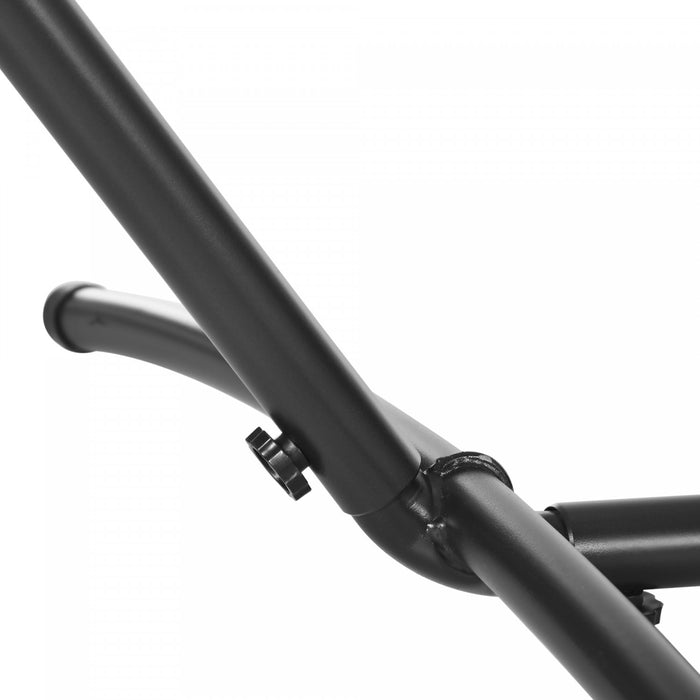 Outsunny 9.2'l Support De Hamac Reglable Robuste Universel Jardin Camping En Plein Air Pique-nique Lit De Soleil Balancoire Cadre En Metal Avec Six Trous Pour Ajuster Noir