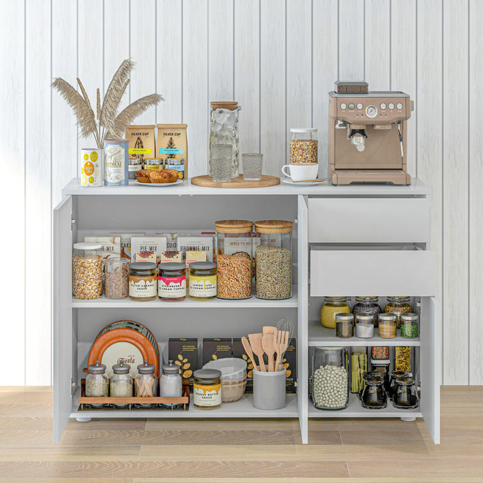 HOMCOM Buffet de cuisine avec tiroirs et armoires de rangement