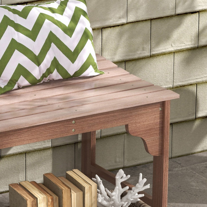 Outsunny Tabouret De Jardin Avec Siege A Lattes Banc De Porche, Naturel