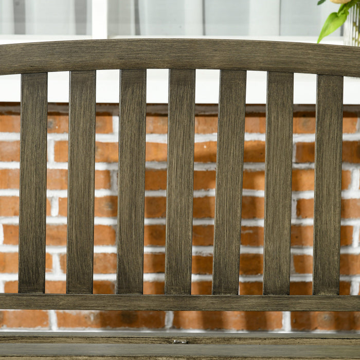Outsunny Banc de Jardin en Metal avec Assise et Dossier a Lattes, Noir